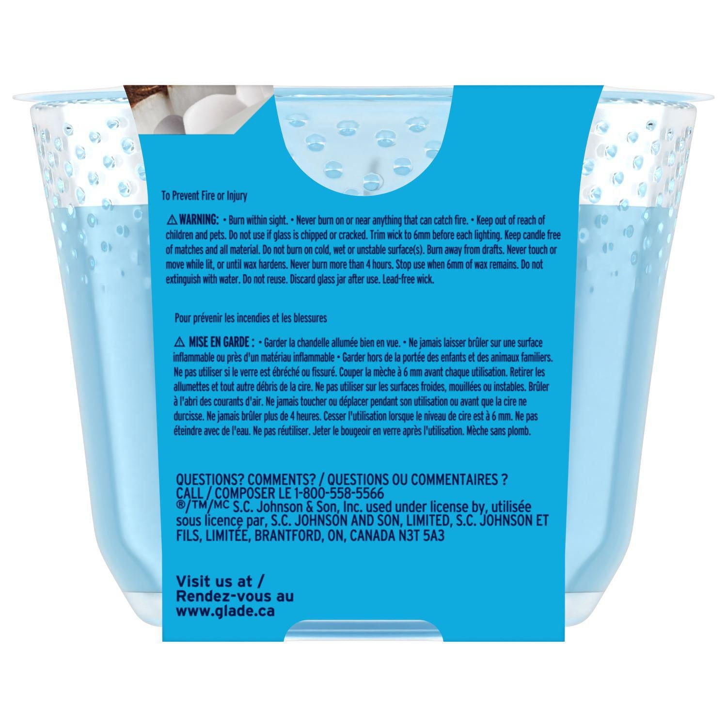 Glade® Scented Candle Air Freshener, Courageous Coconut™, 3-Wick Candle