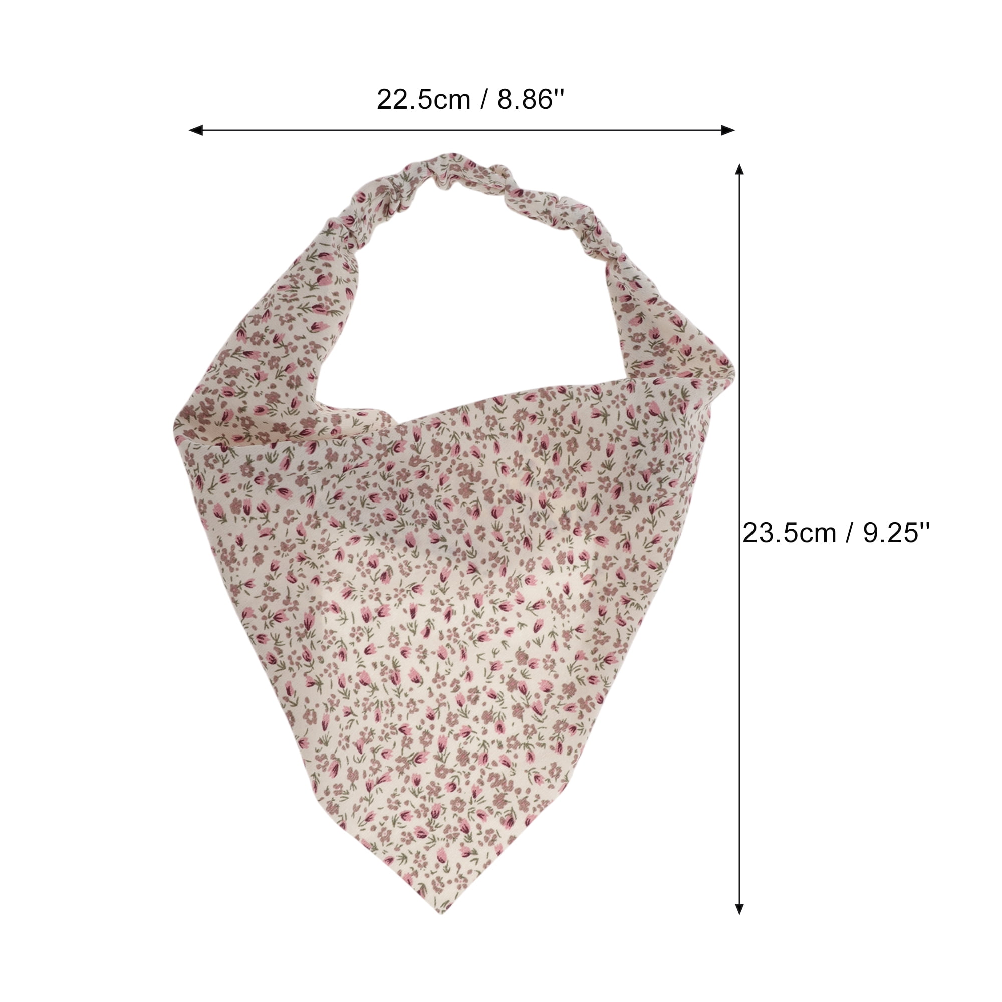 Unique Bargains 1pc Stylish Ditsy Floral Headwrap 9.25''x8.86'' Beige