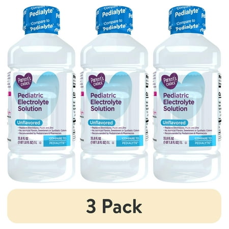 (4 pack) Parent’s Choice Pediatric Electrolyte Oral Solution, Unflavored, 33.8 fl oz