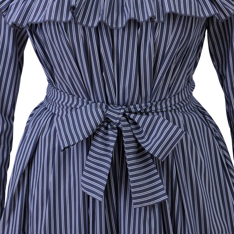 Women's Regency Victorian Ball Gown Dress Blue White Vintage High Waist Tea  Party Dress - Walmart.com