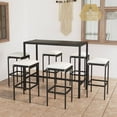 thumbnail image 1 of vidaXL 7 Piece Garden Bar Set with Cushions Poly Rattan Black, 1 of 5