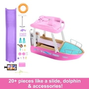 Barbie Dream Boat Playset with 20+ Accessories Including Dolphin, Pool and Slide, Multicolor
