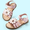 thumbnail image 6 of Dodow Girls Summer Sandals Flat Open-Toe Lightweight Sandals for Toddler Little Kids Size 7-13, 6 of 8
