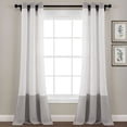 thumbnail image 1 of Lush Decor Faux Linen Grommet Colorblock Window Curtain Panel (Single Panel), 84" L x 40" W, Gray & White, 1 of 1