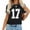 Black, variant on Womens #17 White Outline Number 17 Sports Fan Jersey Style Football T-Shirt Black