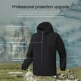thumbnail image 5 of Men's Softshell Jackets Waterproof Tactical Lined Windbreaker With Removable Hood Lightweight Running Jacket, 5 of 7