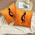 thumbnail image 6 of Kokopelli Statue Art Throw Pillow Cover Set of 2 Cases Southwestern Hopi Imagery American Native Flute Outdoor Decor Pillowcase Home Square 18x18 Inch Pillow Slip, 6 of 6