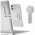 thumbnail image 1 of Magnetic Laptop Stand, Adjustable Side Phone Screen Holder for iPhone 14 Plus/ iPhone 13 Pro Max/ iPhone 12, Foldable Laptop Extender, Silver, 1 of 5