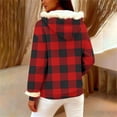thumbnail image 4 of successthop Hoodie for Women Pullover with Pockets Long Sleeve Drawstring Top Plus Size Fleece Neck Checkered Streetwear, 4 of 6