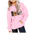 thumbnail image 2 of Sweat à Capuche de Noël pour Petites Filles, Imprimé Chien, Mode Décontractée, Col Rond, Manches Longues, pour Garçons et Filles, Roses, Junior, 4-5 Ans, 2 of 3