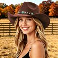 thumbnail image 2 of Felt Cowboy Hat Cattleman Pinch Front Shapeable Wide Brim Western Hat for Men Women, 2 of 5