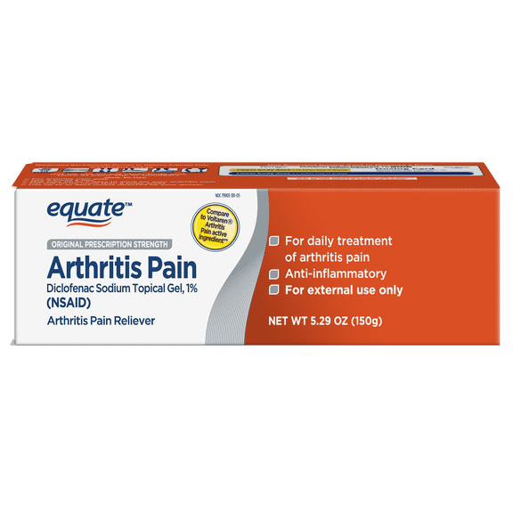 Equate Arthritis Pain Relieving Gel, Diclofenac Sodium Topical Gel, 1 Percent, 5.29 Oz