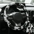 thumbnail image 2 of XUKEY Cow Print Steering Wheel Cover and 2 Pack Seat Belt Shoulder Pad Non Slip Universal 14.5" to 15", 2 of 9
