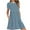 Blue, variant on Leesechin Womens Cap Sleeve Dresses Summer Crewneck Tshirt Dress Flowy Casual Mini Dress with Pockets