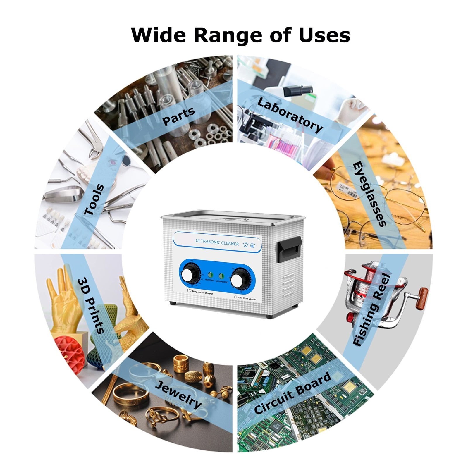 4.5L Ultrasonic Cleaner 40kH Ultrasonic Cleaning Machine Heated Ultrasound Cleaner Bath for Glasses Jewelry Bike Chain