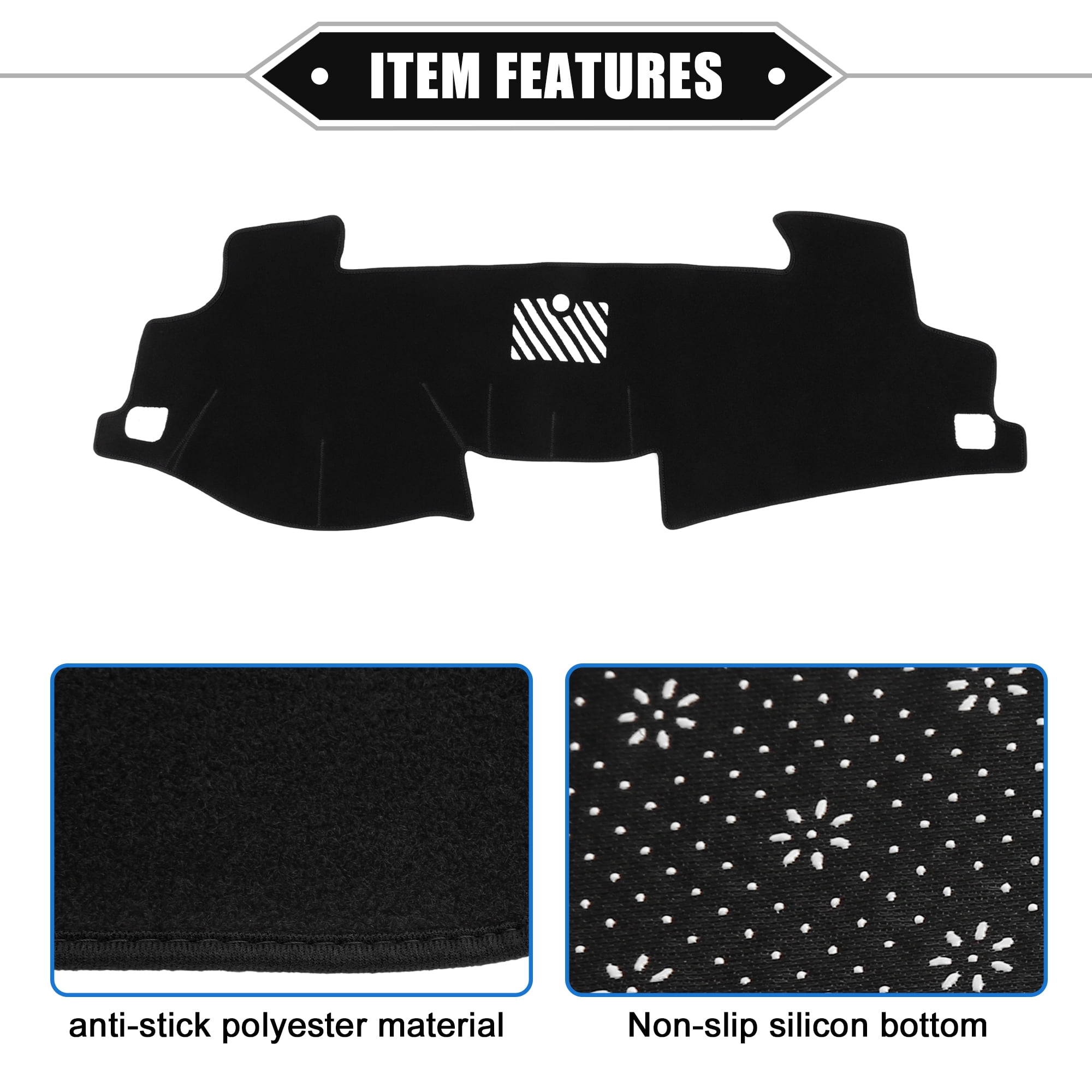 Unique Bargains Car Dashboard Cover Non-slip Polyester Dash Board Protector Cover Mat for Toyota Camry 2012-2017, Black