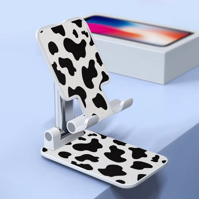 Black Irregular Graphic Mobile Phone Stand Desktop Tablet Holder Lazy Bedside Universal Support Foldable Extend Desk Stand For Cell Phone Foldable And Hoisting Multi-Function Telescopic For IPhone IPa
