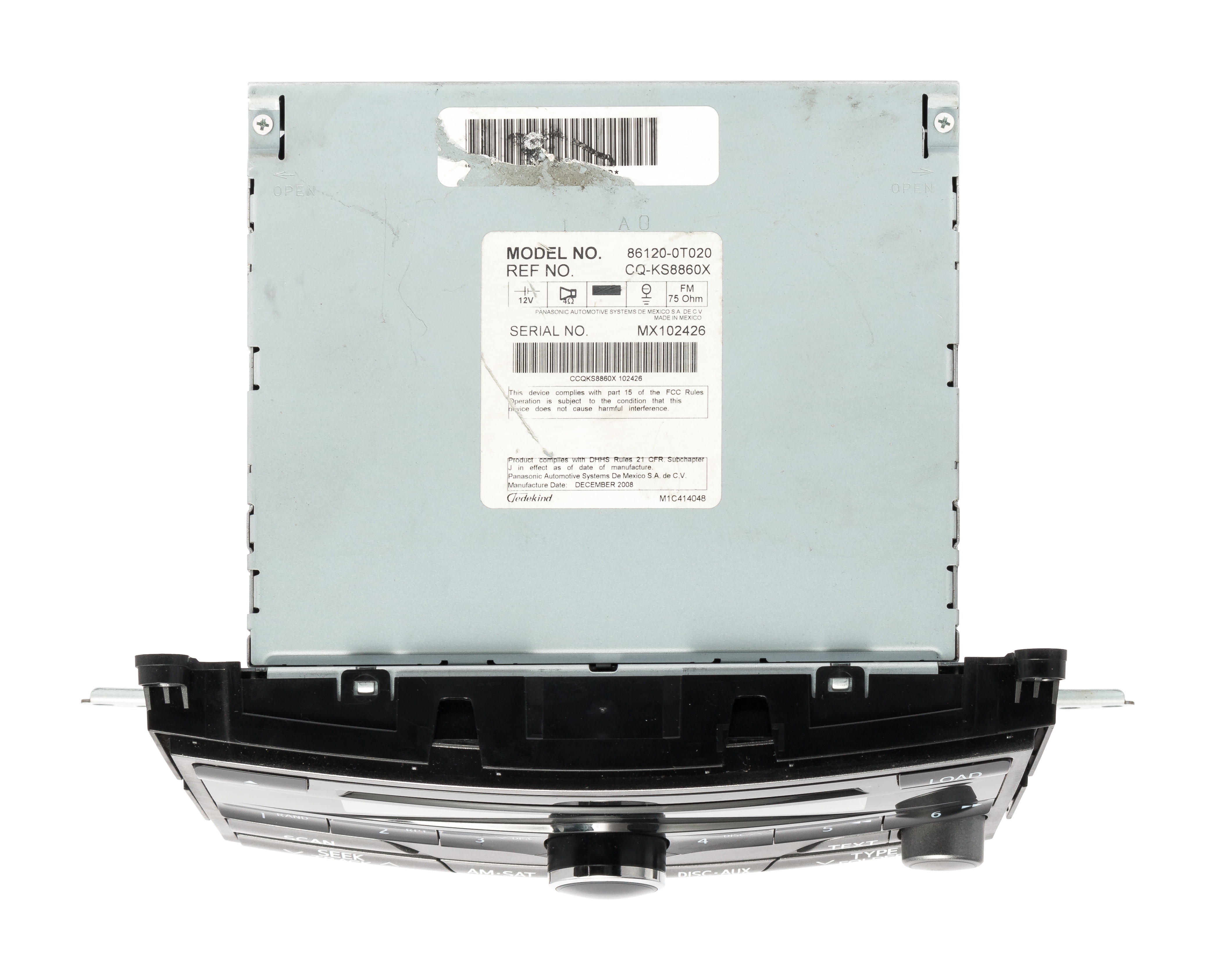 Restored 2009 Toyota Venza AM FM Radio WMA 6 Disc CD MP3 Player 86120-0T020 OPT A51870 (Refurbished)