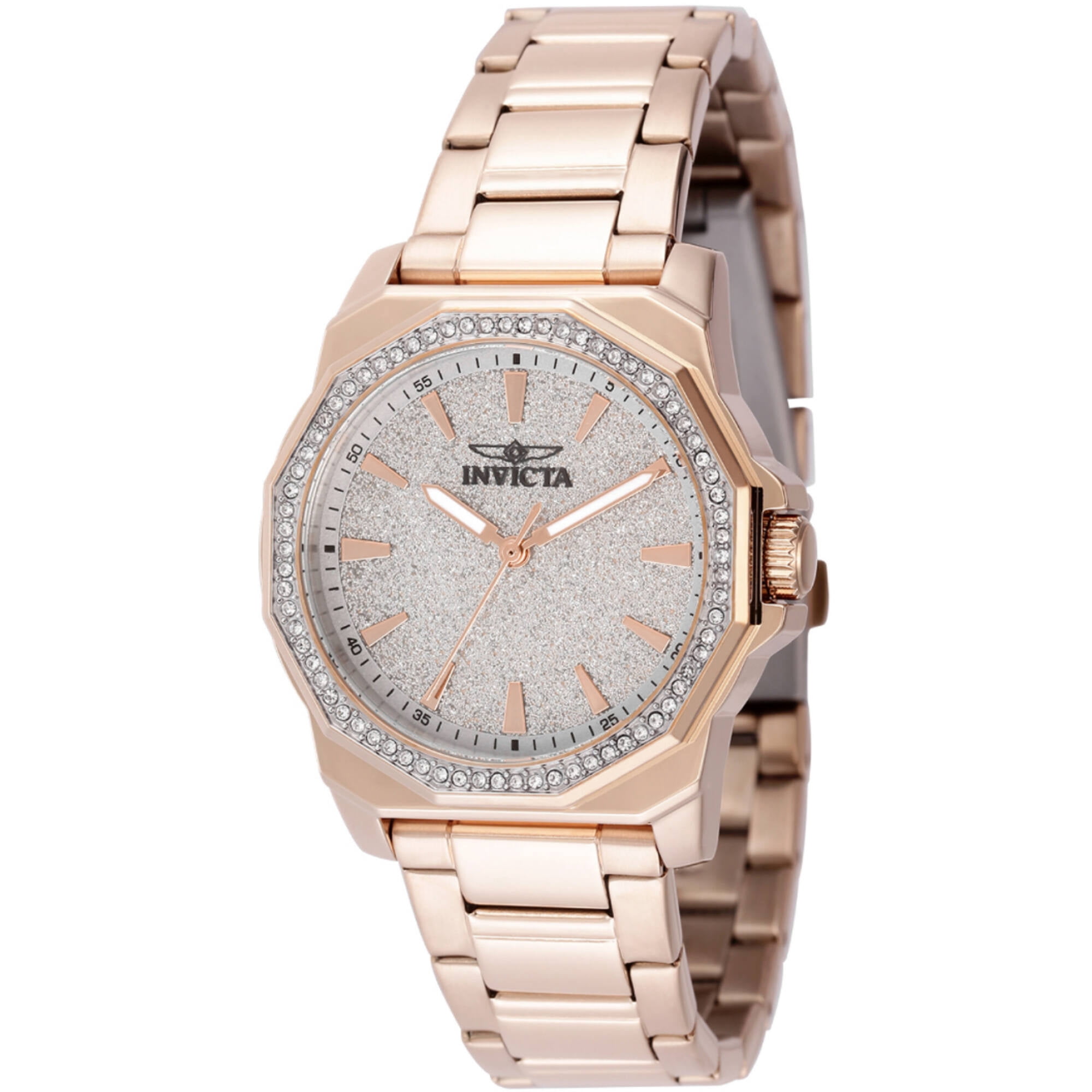 Invicta Angel Ladies Mother of Pearl 18k gold plated with diamond Crystals Invicta Angel Ladies White Mother of Pearl Dial Yellow Gold  main image 2