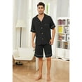 thumbnail image 4 of U2SKIIN Mens Pajama Set, Short Sleeved Pajamas Set for Men Lounge Sleepwear with Pockets (Dark Grey, XL), 4 of 4