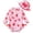 Pink, variant on Ulanda Toddler Baby Girl Swimsuit One-Piece Long Sleeve Ruffle Floral Print Rash Guard Zipper Bathing Suit (Pink, 6-12 Months)