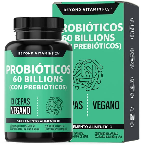 Probioticos 60 Billion UFC + Prebióticos Beyond Vitamins 60 Cápsulas Vitaminas en Cápsulas