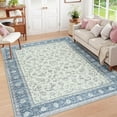 thumbnail image 3 of Astorug 5x8 Ft Light Blue Floral Area Rug - Machine Washable Low Pile Non-Slip Carpet, Boho Vintage Farmhouse Decor for Living Room, Bedroom, Nursery & Office, 3 of 9
