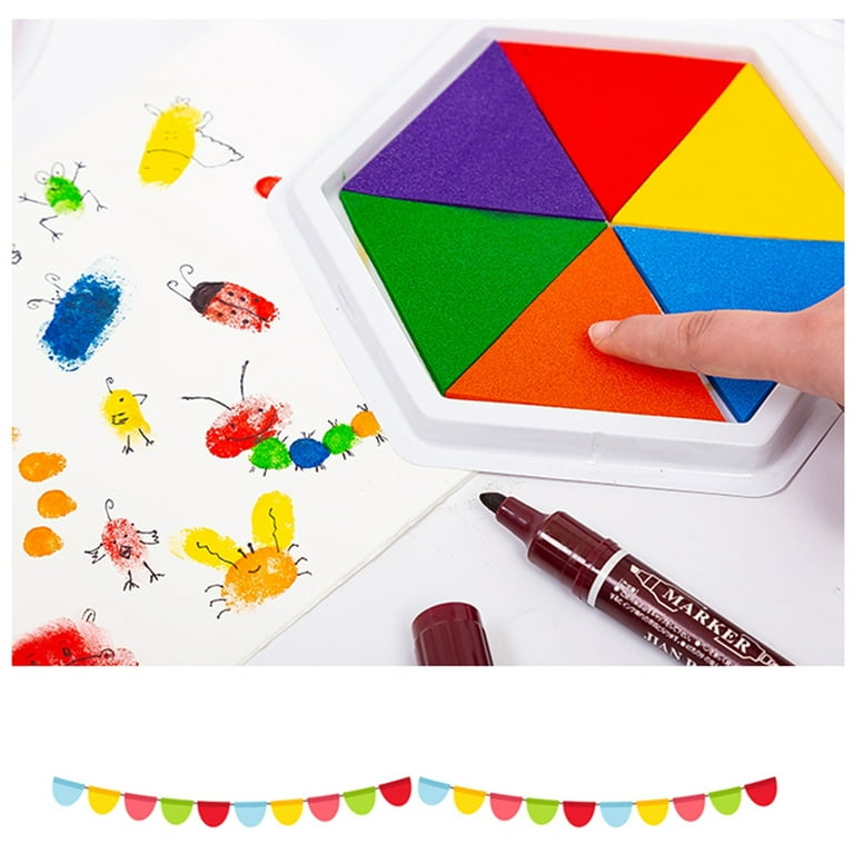 SDJMa Funny Finger Painting Kit and Book,12 Color Washable Finger