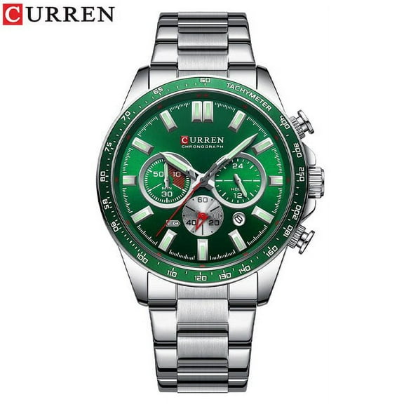 CURREN Luxury Brand Men's Watches with Stainless Steel Band Big Dial Quartz Wristwatches for Man Chronograph Clock Male