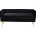 thumbnail image 3 of Meridian Furniture Banc en Velours Noir Audrey, 3 of 6