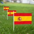thumbnail image 3 of Anley Spain Mini Flag 12 Pack - Hand Held Small Miniature Spanish Flags on Stick - 5x8 Inch with Solid Pole & Spear Top, 3 of 6