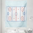thumbnail image 1 of Hockey Tapestry, Ice Hockey Field in Blue Tones and Red Graphic Outline for Sport Events, Fabric Wall Hanging Decor for Bedroom Living Room Dorm, 5 Sizes, Blue Red Pale Blue, by Ambesonne, 1 of 1