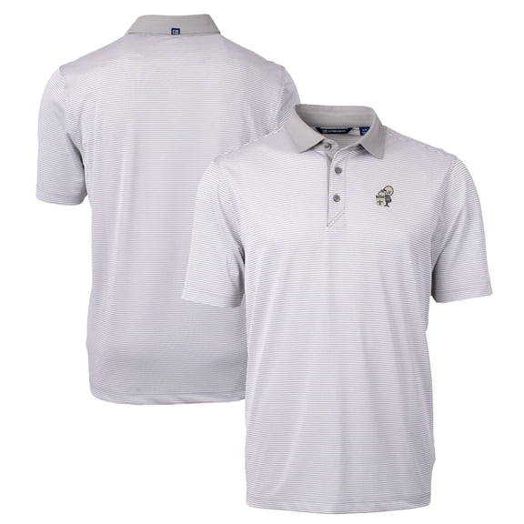 Men's Cutter & Buck Gray New Orleans Saints Big & Tall Virtue Eco Pique Micro Stripe DryTec Tri-Blend Recycled Polo