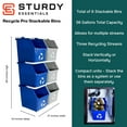 thumbnail image 2 of Sturdy Essentials Multi Recycling System, 6 Gallon Stackable Bins, 6 Pack, Blue/Grey, 2 of 8