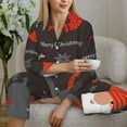 thumbnail image 6 of Salouo Christmas Gnomes In Red Hats Pattern Women's Pajamas Set Long Sleeve Button Down Sleepwear Soft Pj Lounge Sets for women 2 Piece Pjs Set with Long Pants-XX-Large, 6 of 7