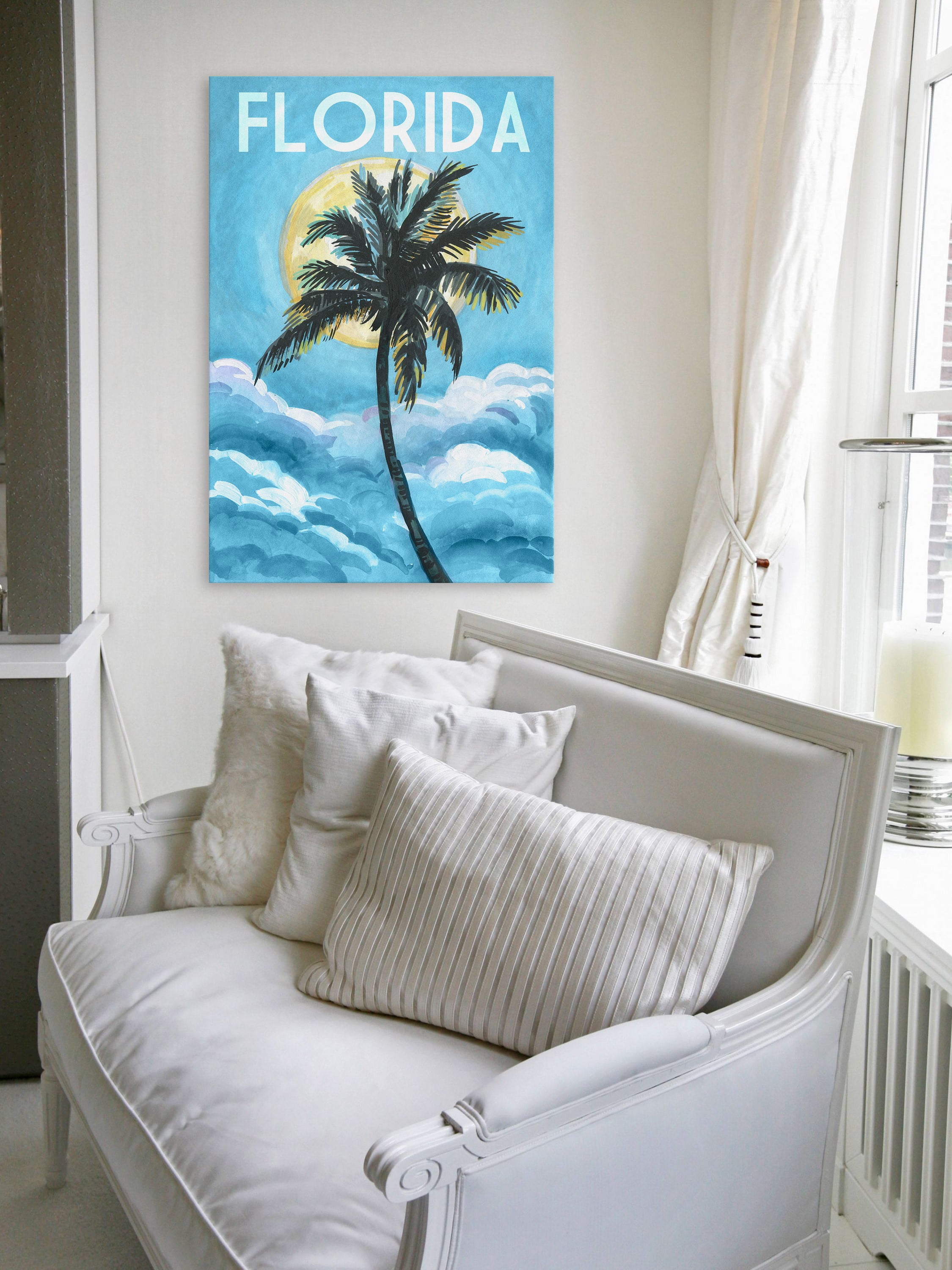 "Blue Florida" Painting Print on Wrapped Canvas