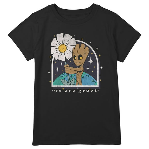 Girl's Guardians of the Galaxy We Are Groot  Graphic Tee Black X Large Plus