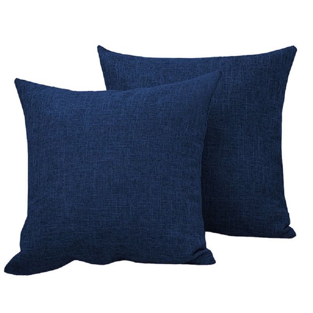Hongan Funda de Almohada Funda de Almohada Decorativa Amarilla para Sofá Fundas de Almohada Cuadradas de Lino Rústico para el Hogar para Decoración Del Sofá Del Hogar 18 " 18" 4 Pzas Azul Oscuro