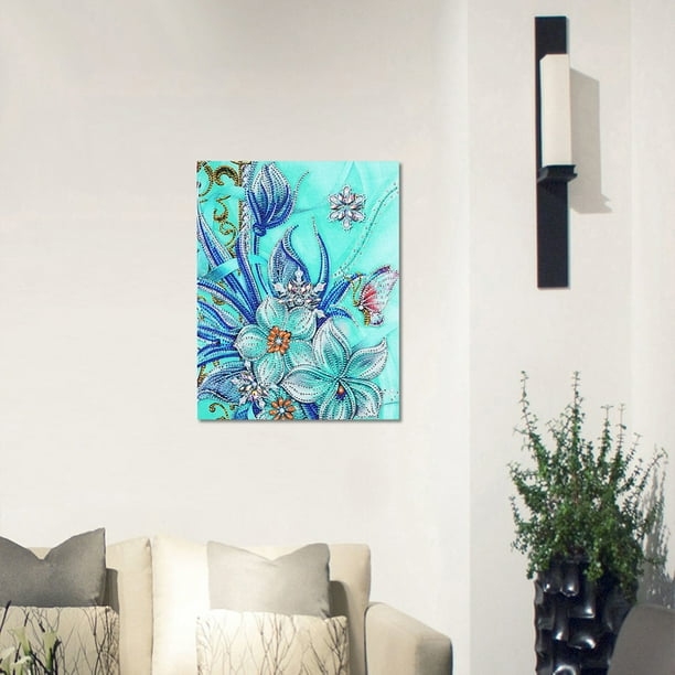 Decoración del hogar, pintura de diamantes con patrón de flores, artesanía de bricolaje, pintura de diamantes, innovación moderna