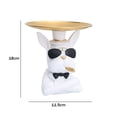 thumbnail image 2 of Figuritas de arte Bulldog con decoración de caja de almacenamiento de resina de paleta para cafetería de oficina, 2 of 8