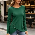 thumbnail image 4 of Kychelot Plus Size Tops for Women Long Sleeve Crew Neck Side Button Knitted Tops Fitted Trendy Tunic Tops, 4 of 8