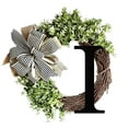 thumbnail image 1 of Vaidha 26 Letters Decorative Wreath Door Hanging Home Decor Letters With Bow Knot Pendant Rattan Ring Wall Decoration Window Decoration Pendant, 1 of 4