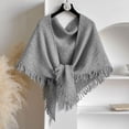 thumbnail image 2 of Uaswgudfs Women's Solid Color Triangle Fringe Shawl Wrap Autumn Winter Outerwear Versatile Scarf Stole Casual Outfit Gray Free Size, 2 of 4