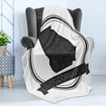 thumbnail image 4 of Georgia Soft Flannel Fleece Throw Blanket, Monochrome Round Composition of Map and Typography with Dots Framing, Cozy Plush for Indoor and Outdoor Use, 50" x 70", Dark Taupe and White, by Ambesonne, 4 of 5