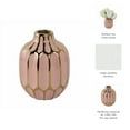 thumbnail image 6 of Elegant Ceramic Vase for Living Room Decor and Home Decor Accent - Modern Decorative Flower Vase for Room, Bedroom, or Office Desk - Designed for House and Table Decor - 8", Pink & Gold, 6 of 17