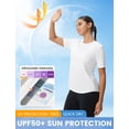 thumbnail image 4 of BALEAF Women's Short Sleeve Workout Shirts Breathable Mesh Back Quick Dry UPF 50+ T-Shirts Crewneck Gym Running Hiking Tops White L, 4 of 7