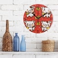 thumbnail image 3 of Happy Cows on Red Round Wall Clock Silent Battery Operated Home Decor for Living Room Bedroom, 3 of 7