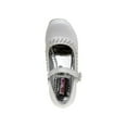 thumbnail image 6 of Josmo Little Kids Girl Faux Leather Low Heel Buckle Dress Shoes with Rhinestones, White Patent, 3, 6 of 7