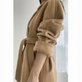 thumbnail image 4 of QueenLine High-end Winter Cashmere Camel Color Long Wool Classic Double-breasted Lace-up Gray Red Coat, 4 of 24