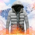 thumbnail image 2 of Men's Winter Thickened Warm Casual Style With Pockets Hooded Coat Jacket, 2 of 7